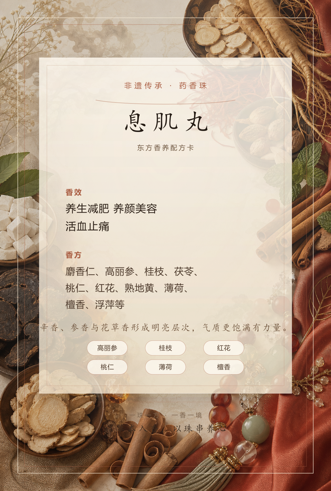 息肌丸药香珠香方卡