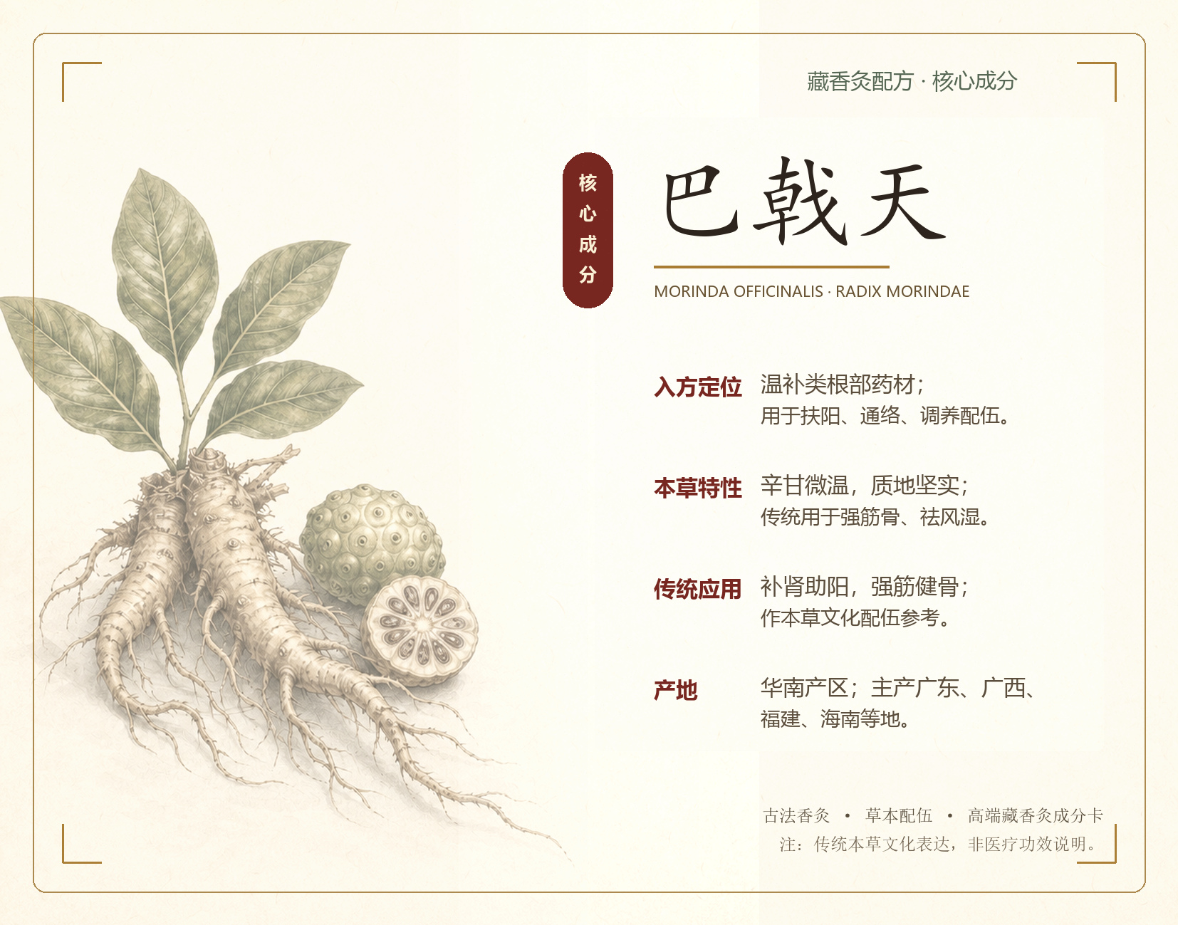 巴戟天本草成分卡