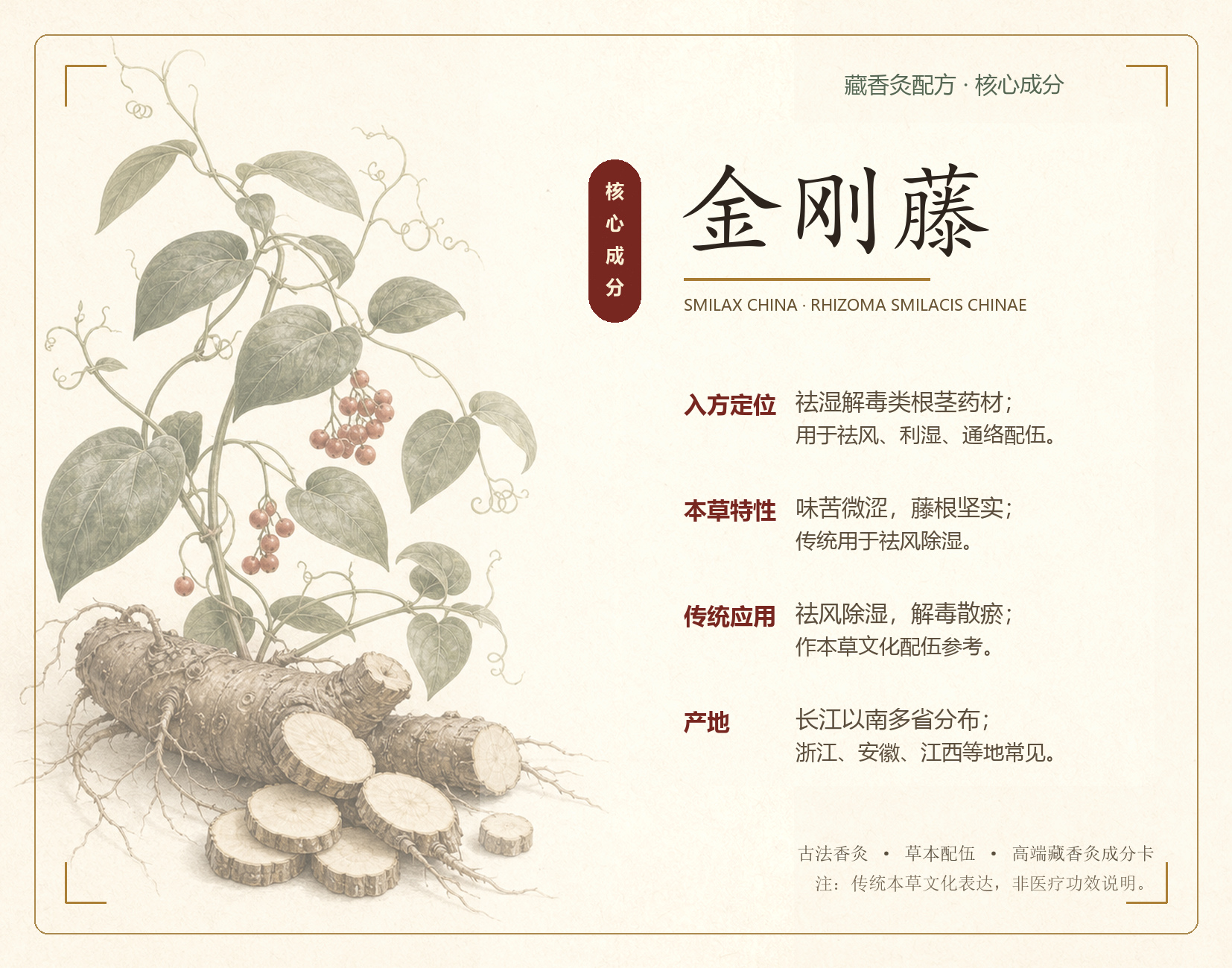 金刚藤本草成分卡