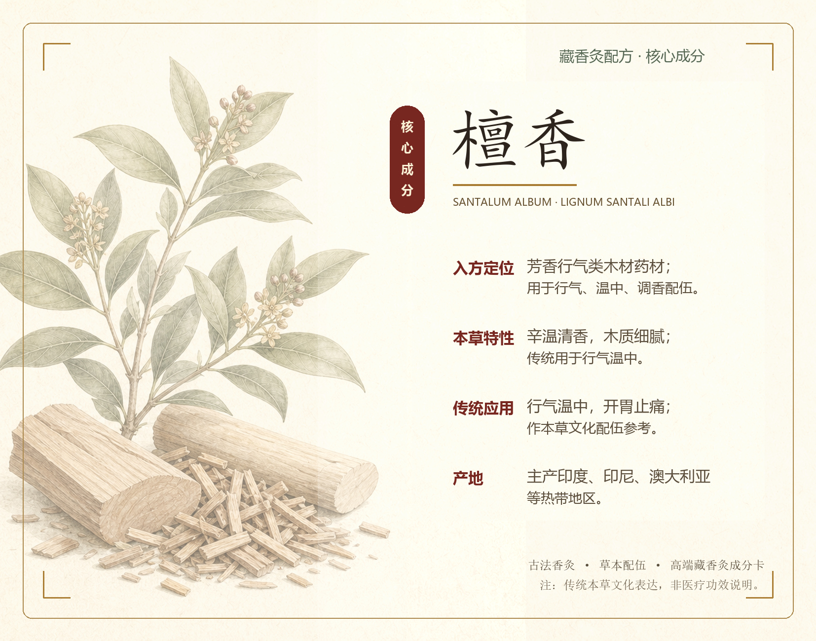 檀香本草成分卡